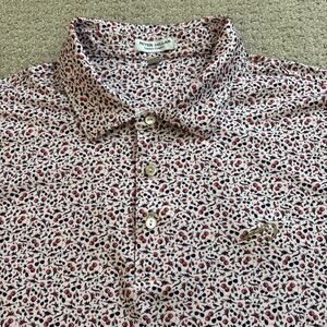 Peter Millar Summer Comfort Men's Golf Polo Shirt Sz XL Aviation AOP Logo